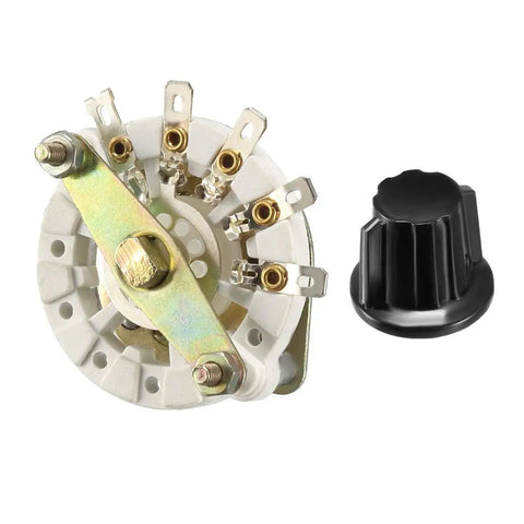 1 Pole 4 Position Rotary Switch With Knob, 5 Pins, 1 Deck Band Selector with Mount Nut