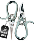Hand Pruners And Shears Set In Sage With Blister Pack Lightweight Garden Gear Easy Lock Sharp Carbon Steel Blades Rust Resistant For Herbs And Flowers Pruning Kit Pro Grade