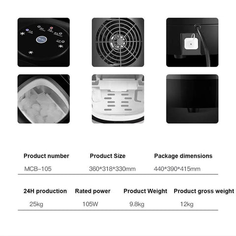 Solid Countertop Electric Ice Maker Game Changer showing control panel and ventilation for quick ice production.