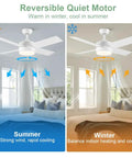 White Ceiling Fan With Lights And Remote For Indoor Outdoor Use, 44 Inch Modern Ceiling Fan With Tri Color Dimmable LED in bedroom