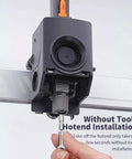 Installation of Two Pack High Temp Hotend Kit For 3 Max 3D Printers shown with quick swap feature in titanium alloy setup