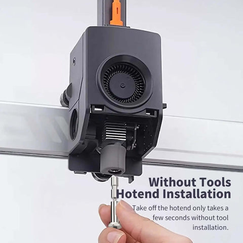 Installation of Two Pack High Temp Hotend Kit For 3 Max 3D Printers shown with quick swap feature in titanium alloy setup