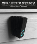 Wedge Kit For Wyze Video Doorbell V2 Only With Three Mounting Brackets Including One 15 Degree Horizontal Bracket And Two 7.5 Degree Vertical Brackets For Easy Custom Angle Adjustments And Flexible Mounting Options installed on exterior wall