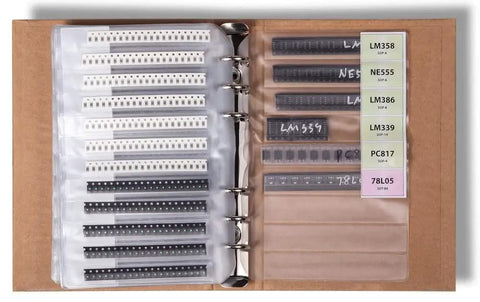 1206 SMT Electronic Components Book Kit With 5435 Pieces Including Resistors Capacitors Transistors And Diodes For Pro Projects And DIYers