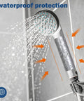 Showerhead wrapped with Beefy Heavy Duty Waterproof Duct Tape 1.88 Inch Wide By 35 Yards Strong Adhesive for leak protection
