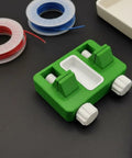 Green wire soldering fixture with adjustable clamp, lightweight electric wire holder for electronics repair DIY projects