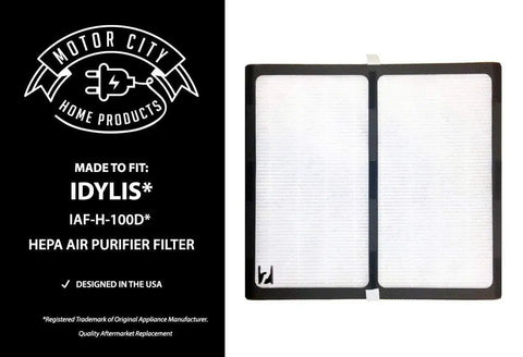 Premium Replacement Idylis C And D Hepa Filter Bundle Comes With Carbon Filters for IAP-10-280 shown with Motor City label.