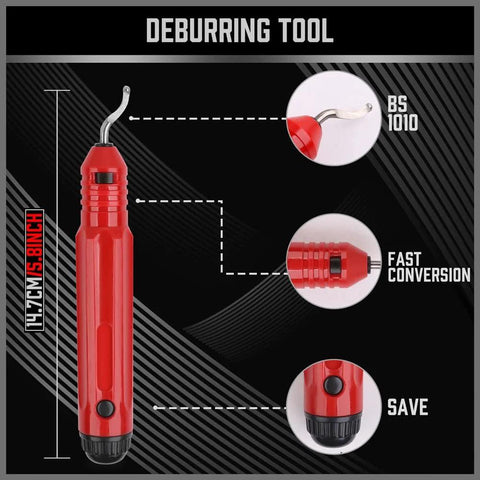 Red tube cutter with deburring tool; handheld heavy-duty pipe cutter for copper, aluminum and PVC pipes