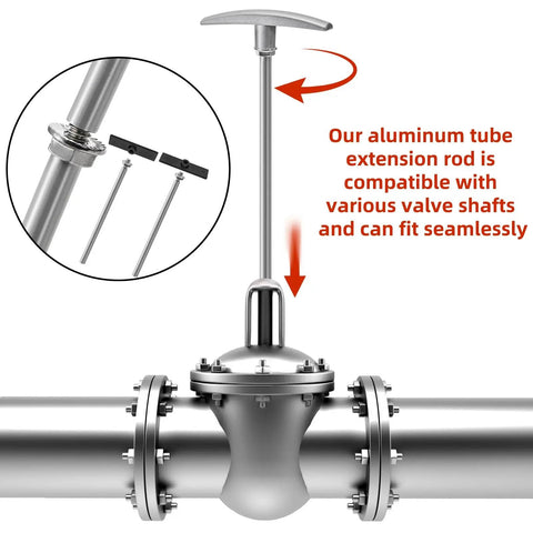 Two Pack RV Waste Valve Handle Replacement Kit with adjustable tube and universal fit for camper and trailer waste system