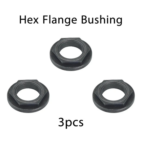 3 Pack Five Eighth Inch Hex Flange Bushing Replacement Set For 741-0656, 741-0656A, 941-0656, 941-0656A With ID Five Eighth Inch, OD Seven Eighths Inch, Quarter Inch Thick, Compatible With Oregon And MTD black bushings
