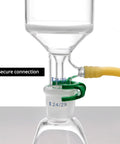 Close-up of Pro Grade Buchner Funnel Filtering Gear With Borosilicate Glass 250ml Funnel and 1000ml Filter Bottle 24-29 Joint