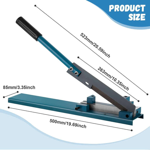 Wire Duct Cutter Tool For Open Slot PVC Trunking And Duct Covers With Adjustable Width Ruler Pro Grade DIY Friendly tool size diagram