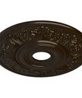 Vienna Ceiling Medallion 20 Inch Diameter Bronze Finish With Deep Relief; Three And A Half Inch Inner Opening, One And A Half Inch Projection, Six And A Half Inch Canopy; Lightweight, Easy Install, Ideal For Ceiling Fans Or Light Fixtures.