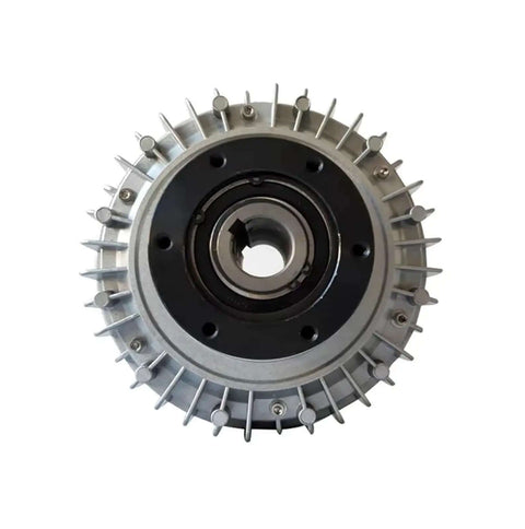 Front view of All In One Housing With Rotating Hollow Shaft Magnetic Powder Clutch And Brake System Built For Heavy Duty Work 24V