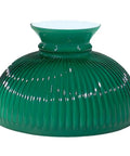 10 Inch Ribbed Student Lamp Shade In Cased Green Over Opal Design For Vintage And Antique Lighting Polished Top And Bottom Edges
