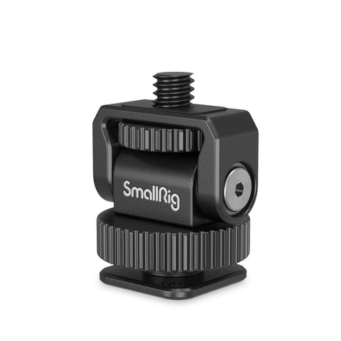 Lightweight Mini Ball Head Cold Shoe Mount Adapter with Quarter Inch 20 Thread for Camera Cage and LED Video Light, aluminum alloy.