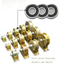 Built Legit And Rock Solid 3 Inch Wide Groove U Track Wheels For Round Tube Industrial Rails Heavy Duty Dual Ball Bearings with steel bearings.