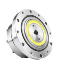 Harmonic Drive CSF-17-II Strain Wave Gear Reducer for automation and stepper motor, compact design, polished metal finish, front view.