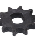 Premium Industrial Steel Chain Sprocket With 10 Teeth For Electric Scooter Replacement, black steel gear cog for heavy duty use.