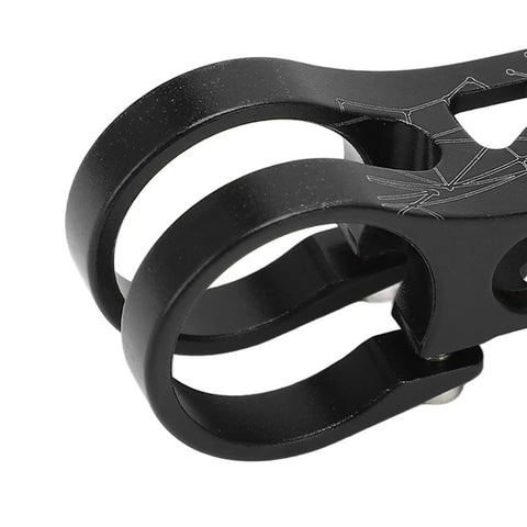 Close-up view of Top Shelf Aluminum Alloy Bicycle Brake Levers Built For A Snappy Pull Feel And Easy Handlebar Adjustments Perfect For Road Mountain Or Folding Bikes Finished In Sleek Matte Gold.