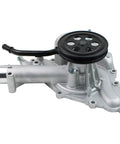 Heavy Duty Engine Water Pump With Top Shelf Gasket Kit For Jeep Wagoneer And Ram 1500 5.7L V8 Mhev Engines side view showing pump assembly and pulley design.