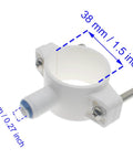Drill In Drain Saddle Valve Clamp 1/4 Inch Quick Connection White POM for Under Sink Water Filtration RO Systems with size dimensions