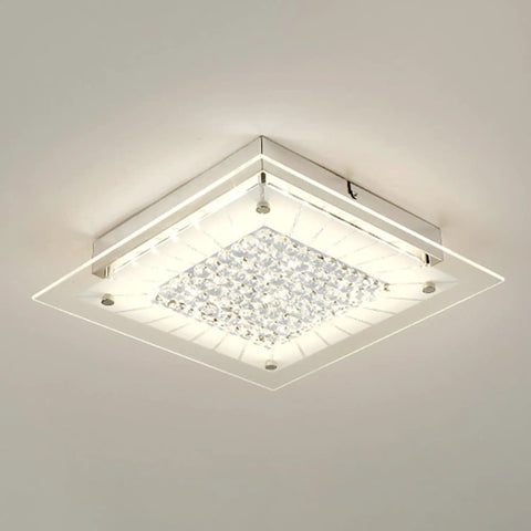 11 Inch LED Ceiling Light Fixture Flush Mount With Crystal Design for Bedroom Living Room Hallway and Entryway Modern Energy Saving Ceiling Lamp