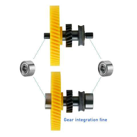 All Metal Hotend Upgrade Kit for P1S Direct Drive Extruder with Helical Gear Handle and Hardened Steel Gears for Bambulab X1X1C P1 P1P, gear assembly