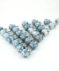 Fresh Grey Handmade Ceramic Cabinet Knobs Set Of 400 Decorative Drawer Pulls For Kitchen Cupboards in blue floral patterns.