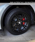 Clean 4 Piece Silver Wheel Center Caps Boast A Snappy Snap Fit And Bulletproof Abs Shield To Shut Out Road Gunk Beat Rust On Hub Studs And Keep Your Rims Looking Fresh On Daily Cruises, close-up view on vehicle wheel.