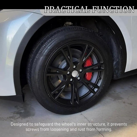 Clean 4 Piece Silver Wheel Center Caps Boast A Snappy Snap Fit And Bulletproof Abs Shield To Shut Out Road Gunk Beat Rust On Hub Studs And Keep Your Rims Looking Fresh On Daily Cruises, close-up view on vehicle wheel.