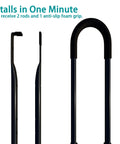 Kids Bike Trainer Handle For Learning To Ride, Extended 21 To 30 Inch Balance Push Bar, black U-shaped handle close-up