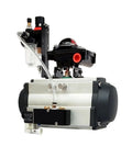 Built Tough At Type Double Acting Pneumatic Actuator Cylinder For Automated Doors With Plug And Play Solenoid Valve Manifold Filter Regulator And Zero Hassle Brackets, detailed view of assembly.