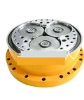 Pro Level Three Axis Robotic Gearbox Built For Heavy Duty Automation with silver gears in yellow casing.