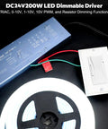 24V 200W UL Listed Dimmable Power Supply With 0 To 10V And Triac Dimming Waterproof IP67 Outdoor LED Driver For IP68 Dimming LED Strip Lights Heavy Duty Pool Underwater Wash Wall Water Or Soil Use