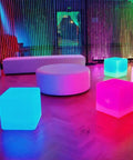 14 Inch Color Changing LED Cube Light Stool Glow Cube Seat For Home Patio Garden Bar Pool Parties Mood Lighting with 16 RGB Colors