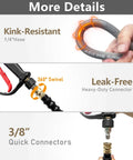 NAVOHEVEN 50ft 4000 PSI kink-resistant steel-braided hose with 3/8-inch quick-connect and M22 fittings