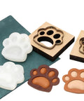 4 Piece Leather Cutting Die Set For DIY Crafts, Dog Paw And Keychain Shapes with Japanese Steel and Wooden Frame