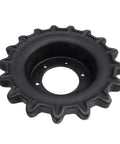 Heavy Duty Track Drive Sprocket For JCB 180T 190T 1110T Skid Steer Loader With 17 Teeth And 6 Bolt Holes Replaces 33120150, side view.