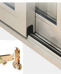 2 Pack Sliding Door Rollers For 1-1/4 Inch Tandem Steel Ball Wheel Assembly Replacement, installed on patio door