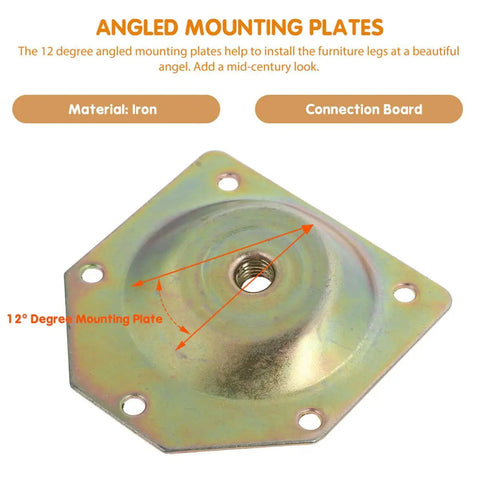 Heavy Duty Iron Furniture Leg Mounting Plates For Sturdy Tables And Couches No Sweat Install Repair Kit Solid Sofa Leg Brackets Built Like A Tank For Everyday Use
