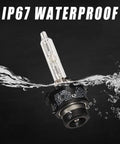 Xenon HID Headlight Ballast Module Replacement For Lexus IS300 ES300 LS430 SC430 RX300 RX330 RX350 RX400H Mazda 6 RX8 Toyota Avalon Celica Direct Fit OE Grade Easy Install, shown underwater highlighting IP67 waterproof rating.