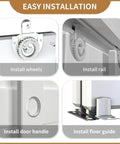 Installation steps of Bypass Sliding Door Hardware Kit 84 Inch Track Set For Two Door Wardrobe Closet System Smooth and Quiet Operation