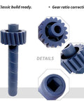 Close-up of blue gear from Six Piece Speedometer Driven Gear Kit For GM Transmissions Muncie Saginaw 3 To 4 Speed T5 T10 Super T10.