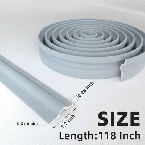 Coiled 118 Inch Window Weather Stripping And Door Seal Strip Self Adhesive PU Foam Insulation with size measurements