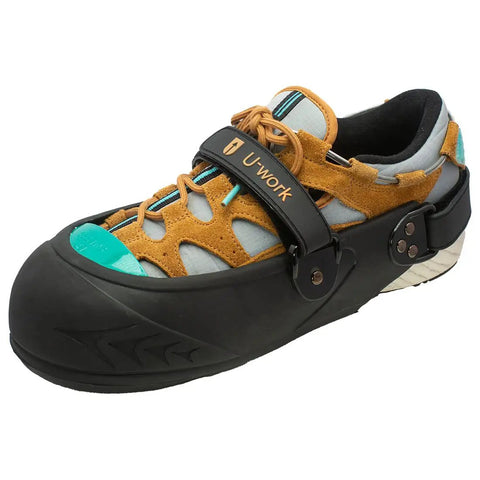 Heavy Duty Safety Overshoes With Steel Toe Caps And Titanium Aluminum Alloy Toe Caps, brown tough double strap XL size green overshoe