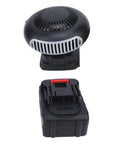 Portable Battery Car Heater Packed With A Massive 12000mAh Cell And Lightning Fast Heat, showing the top view and battery pack.