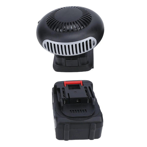 Portable Battery Car Heater Packed With A Massive 12000mAh Cell And Lightning Fast Heat, showing the top view and battery pack.