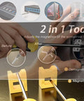 2 in 1 tool for adjusting screwdriver magnetism, demonstrating before and after use, ideal for electrical work.