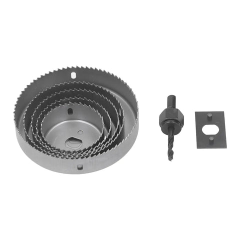 FTVOGUE Heavy Duty Hole Saw Kit W 5 Sizes Cuts Metal Plastic Wood Like A Champ For DIY Pros Using Sharp Steel Cutters With Extender And Hex Wrench, 5 saws